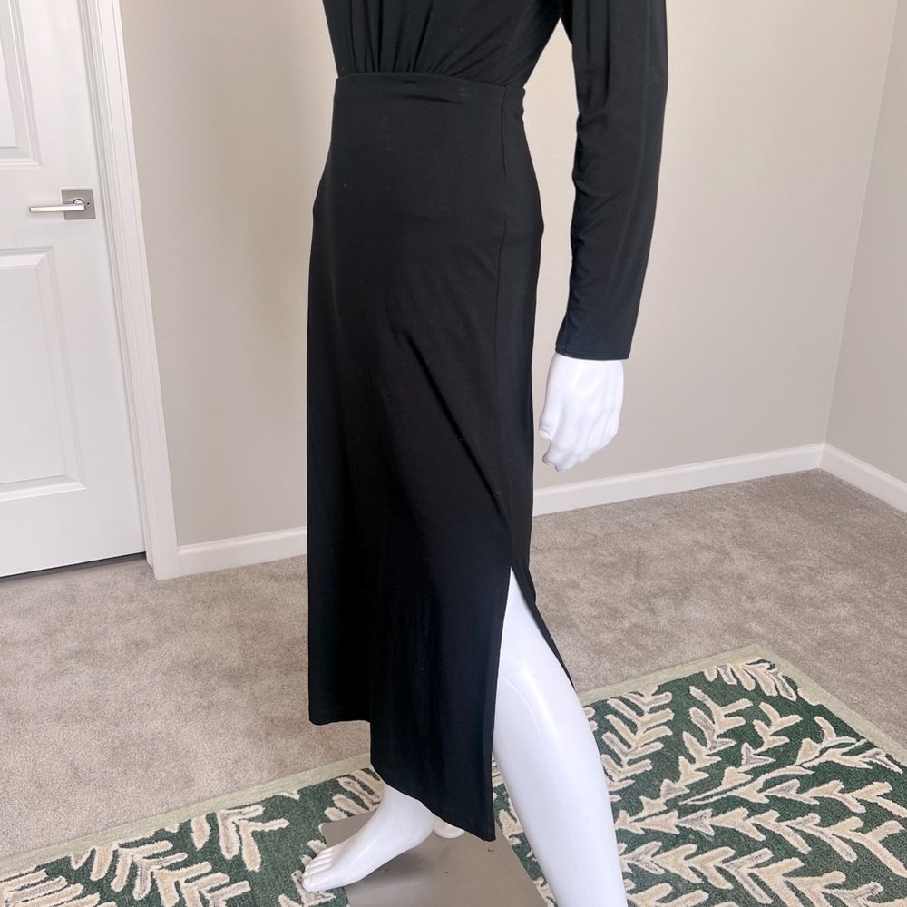J. Jill Black Midi Skirt w/ Modest Knee High Slit